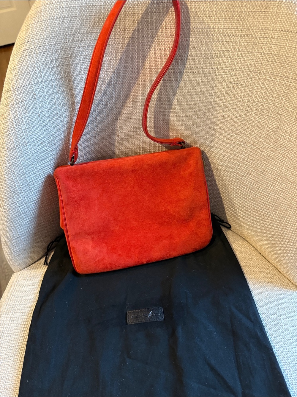 Dries Van Noten Red Suede Bag